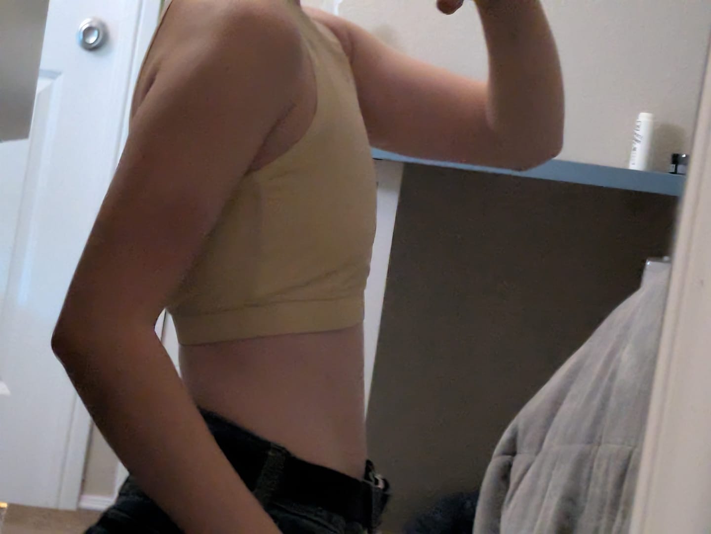 Customer photo review of Mesh Back Comfort Band Binder Beige