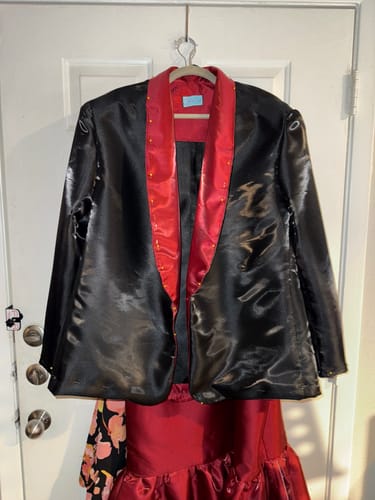 Customer photo review of Black Liquid Bridal Satin