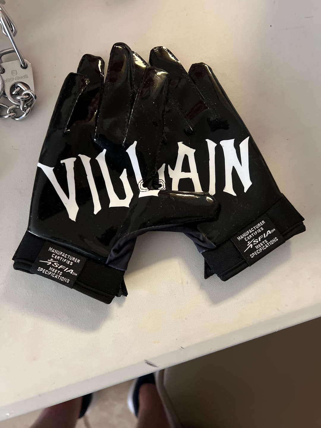 Customer photo review of Phenom Elite Villain Football Gloves - VPS3