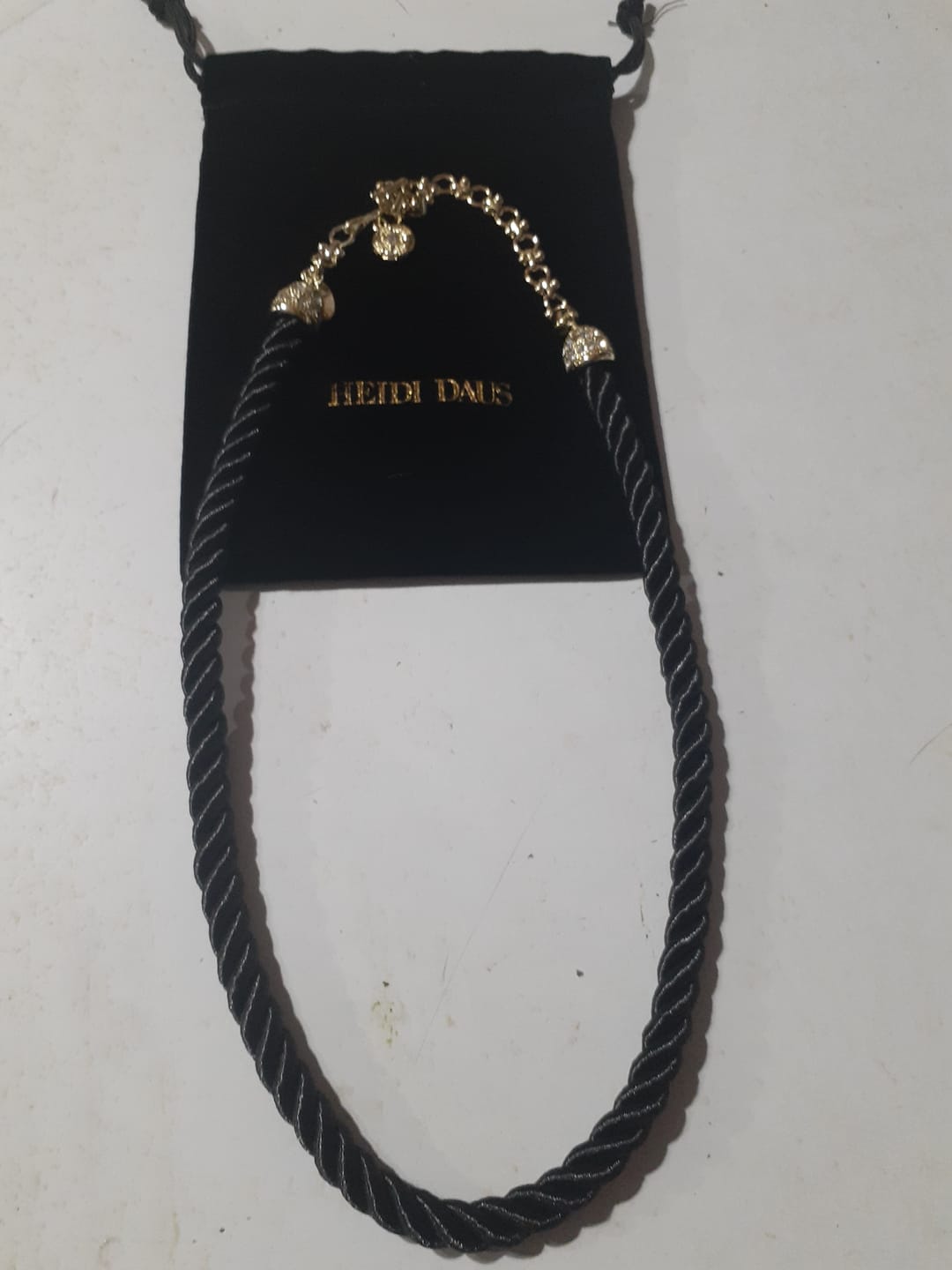 Customer photo review of Heidi Daus®"Elegant Essentials" Pin Enhancer Cord Necklace