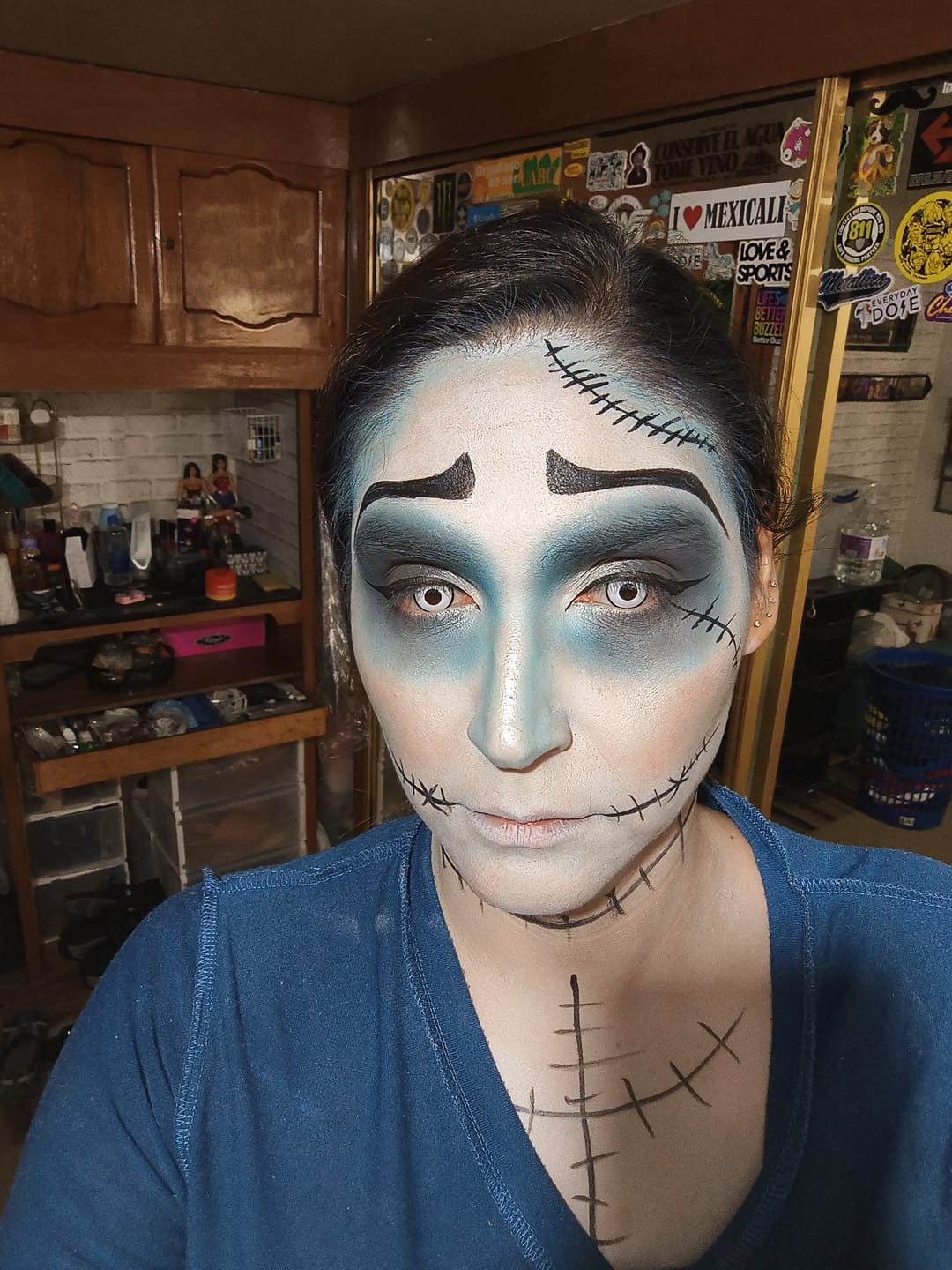 Customer photo review of Halloween Cosplay White Manson Prescription Colored Contact Lenses