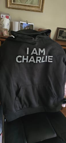 Customer photo review of I Am Charlie Hoodie
