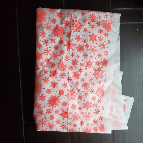 Customer photo review of Complex Snowflakes Fabric - Red