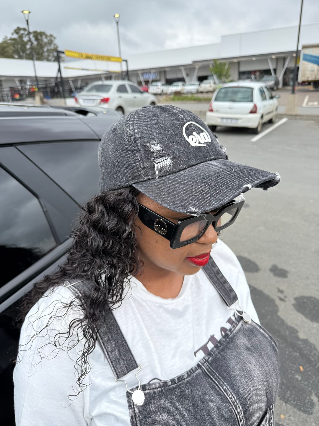 Customer photo review of Era Distressed Black Denim Cap