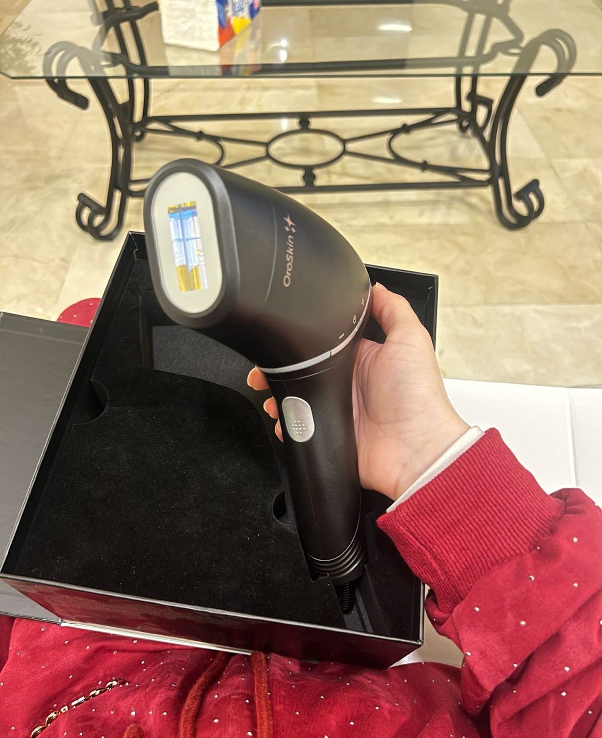 Customer photo review of OroSkin Ultra Sapphire IPL Hair Removal Handset