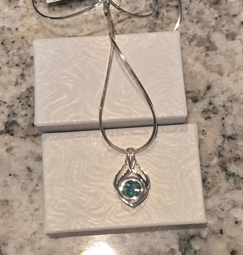Customer photo review of Celtic Drop Pendant with Cremation Ashes