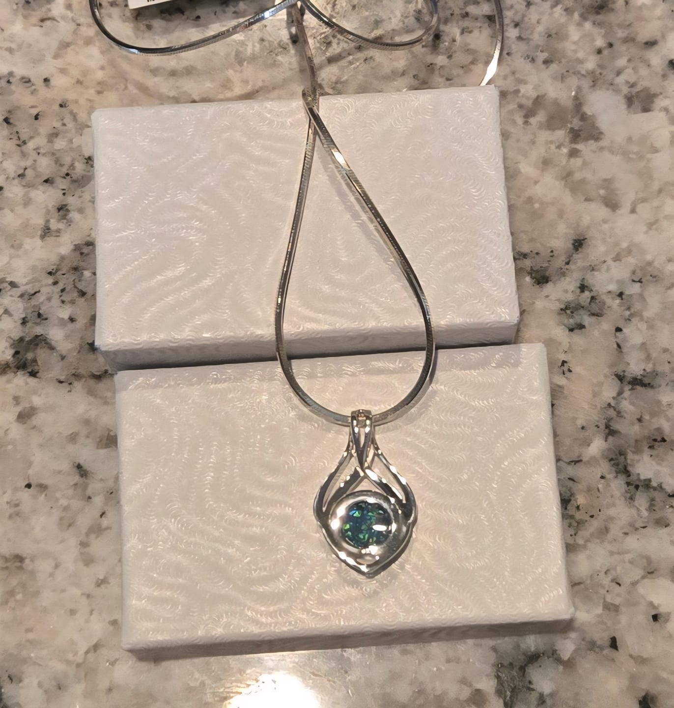 Customer photo review of Celtic Drop Cremation Pendant