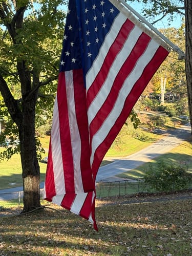 Customer photo review of Heavy Duty American Nylon Flag - Made In USA