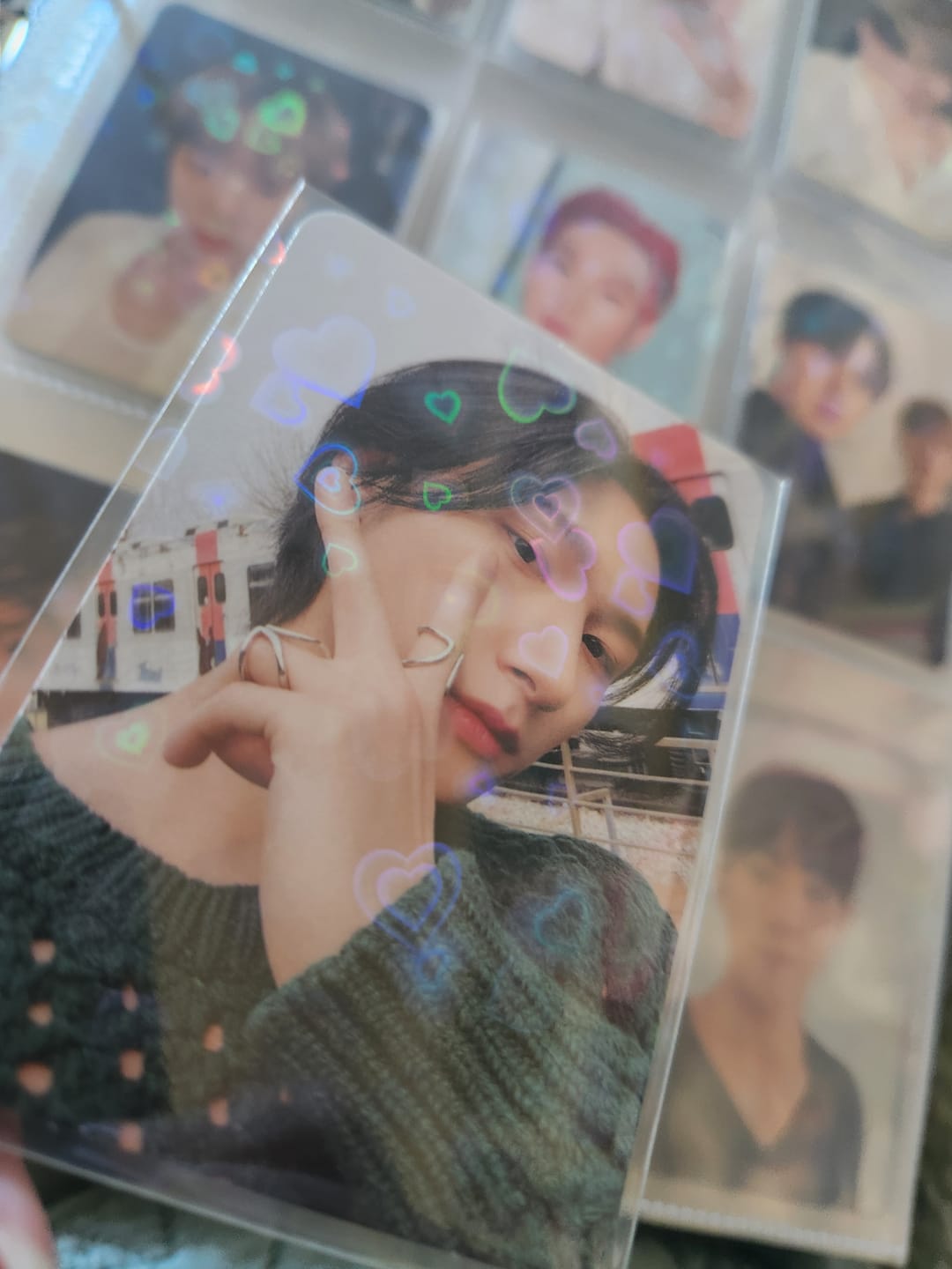 Customer photo review of PREMIUM HOLOGRAPHIC PHOTOCARD SLEEVES - HEART VERSION