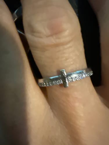 Customer photo review of God is in Control Golden Cross Ring