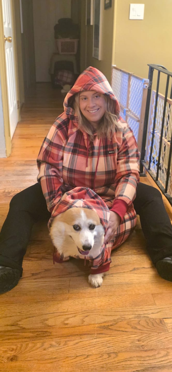 Customer photo review of Red Plaid Human Hoodie