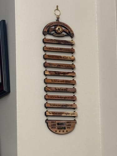Customer photo review of NEW* Ten Commandments from the Holy Land Wall Hanging