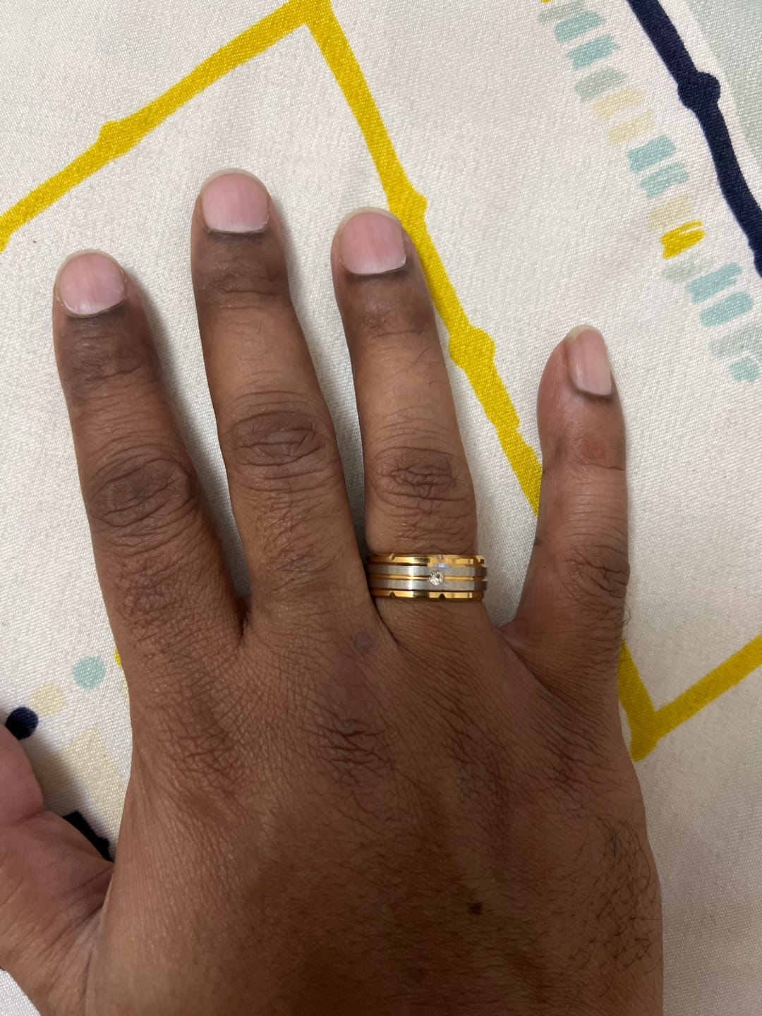 Customer photo review of Splendid Gold Silver Band Ring