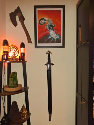 Customer photo review of Three Lobe Viking Sword with Scabbard
