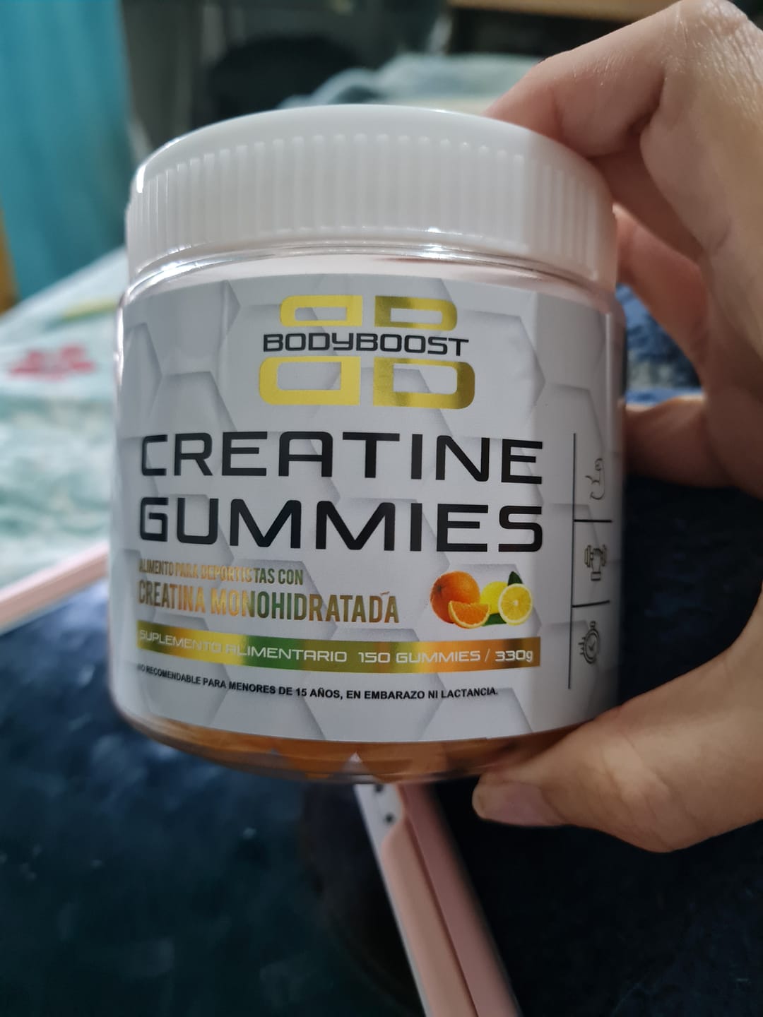Customer photo review of Gomitas de Creatina