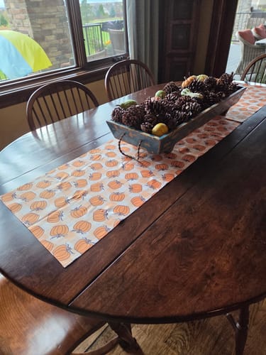 Customer photo review of Subtle F*ck Trump Fall Pumpkin Table Runner