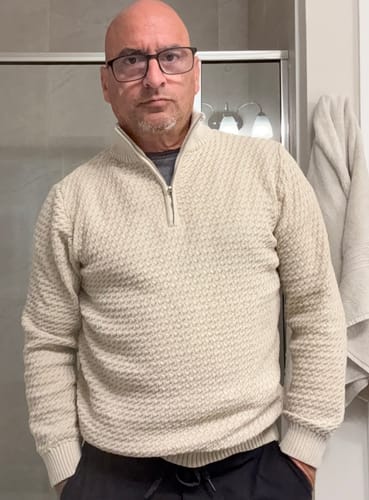 Customer photo review of Men's Turtleneck Quarter-Zip (5 Designs)