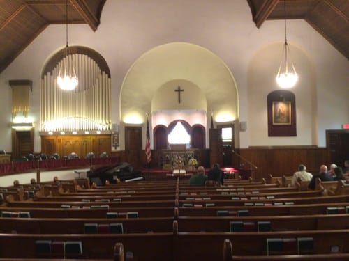 Customer photo review of Plain Oak Beveled Cross 24"-96" High