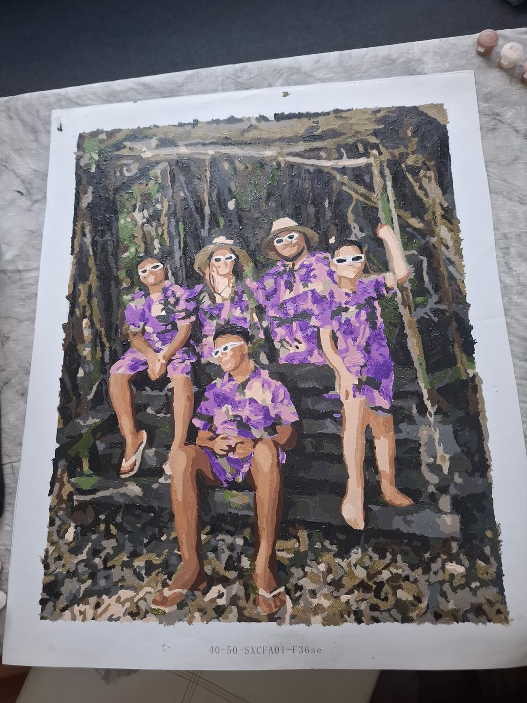 Customer photo review of Custom People & Family Portrait – Paint by Numbers