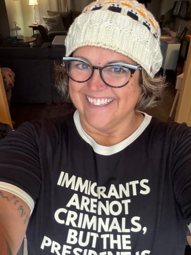 Customer photo review of Immigrants Premium Unisex T-Shirt