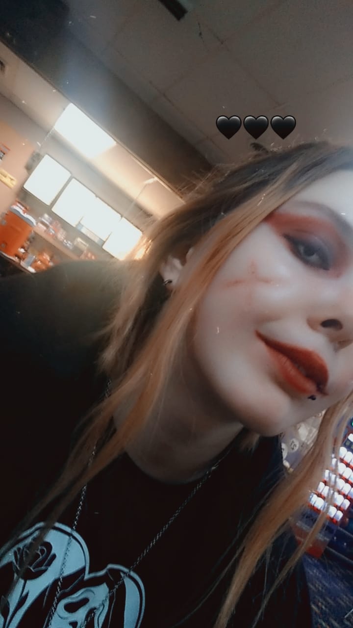 Customer photo review of Halloween Whiteout Prescription Colored Contact Lenses