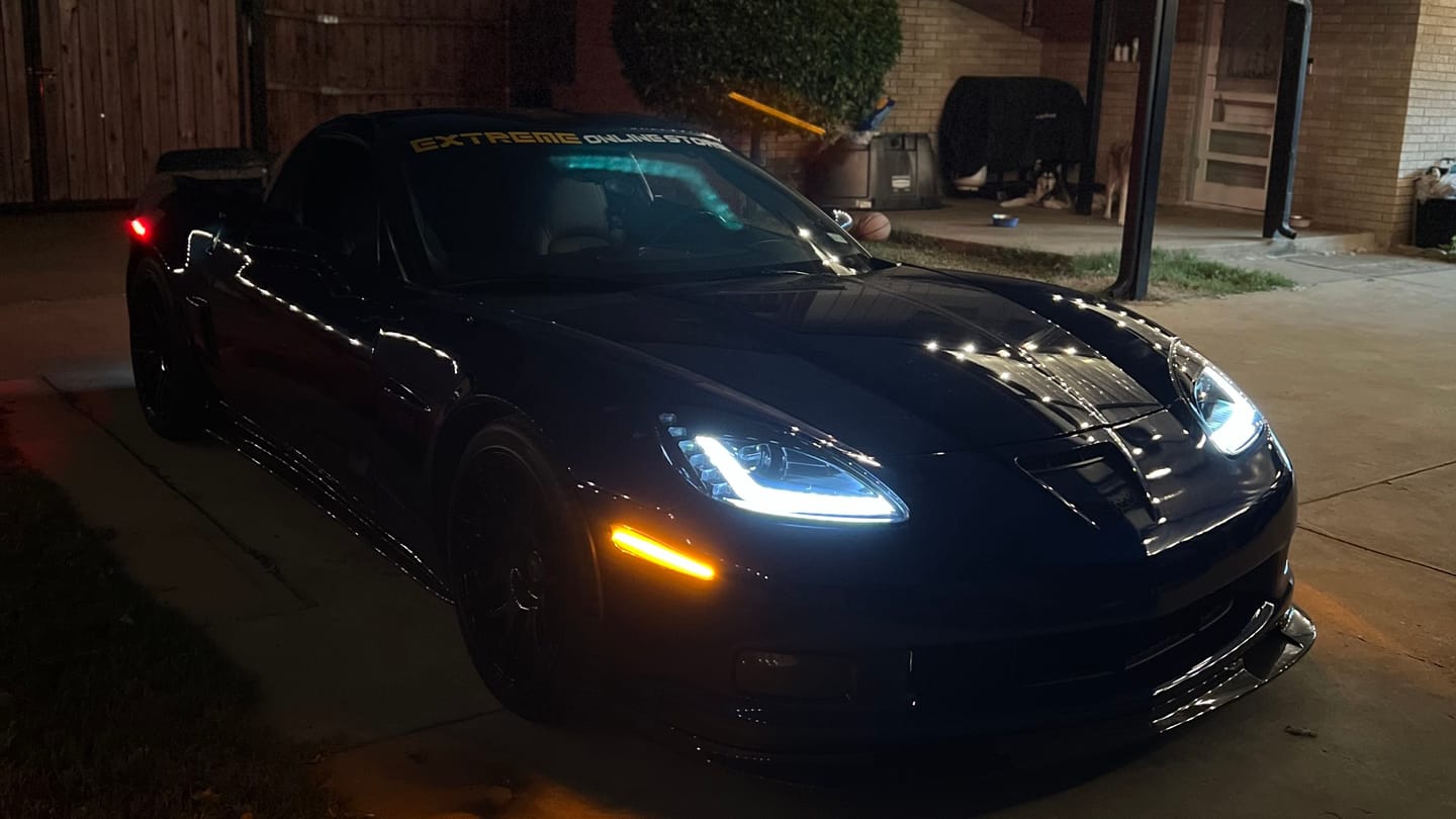 Customer photo review of 2005-13 Corvette C6 l C7 Style Projector LED Sequential Signal Turn Headlights