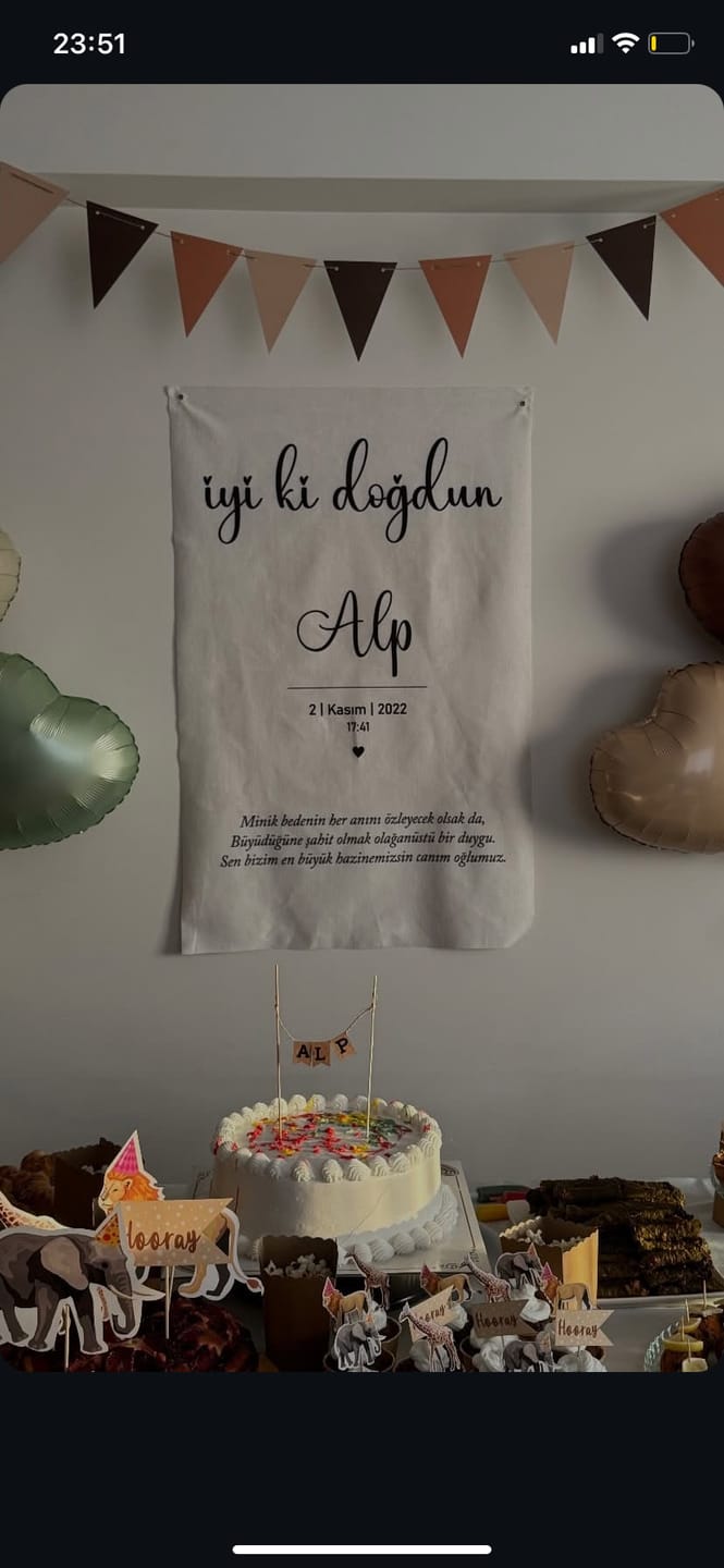 Customer photo review of Kişiselleştirilebilir Doğum Günü Örtüsü (#8)