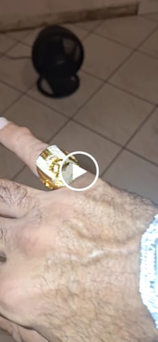 Customer video review of Iced Out Gold Jesus Ring with Cross