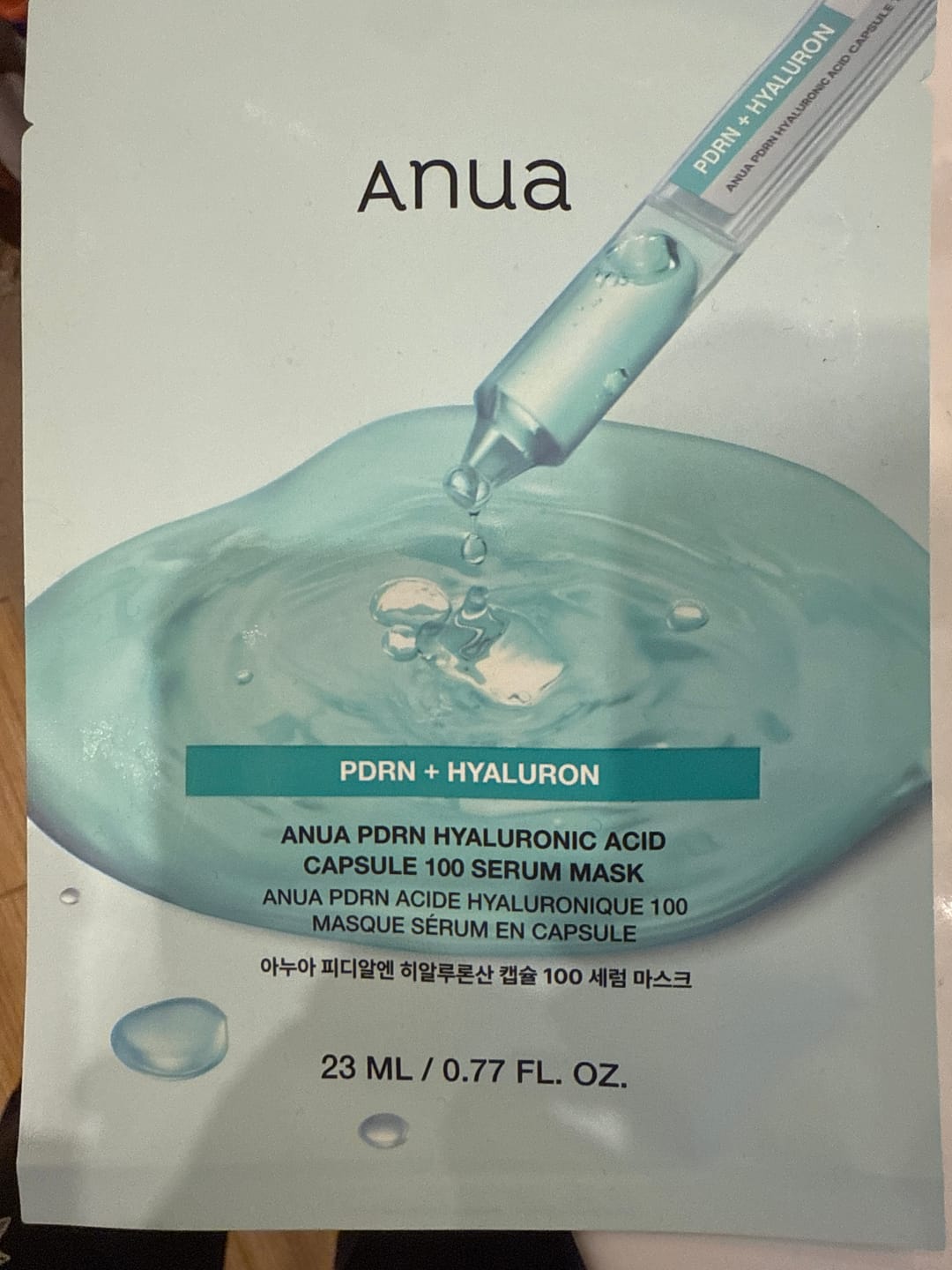 Customer photo review of Auduma maska ar PDRN un hialuronskābi Anua PDRN Hyaluronic Acid Capsule 100 Serum Mask
