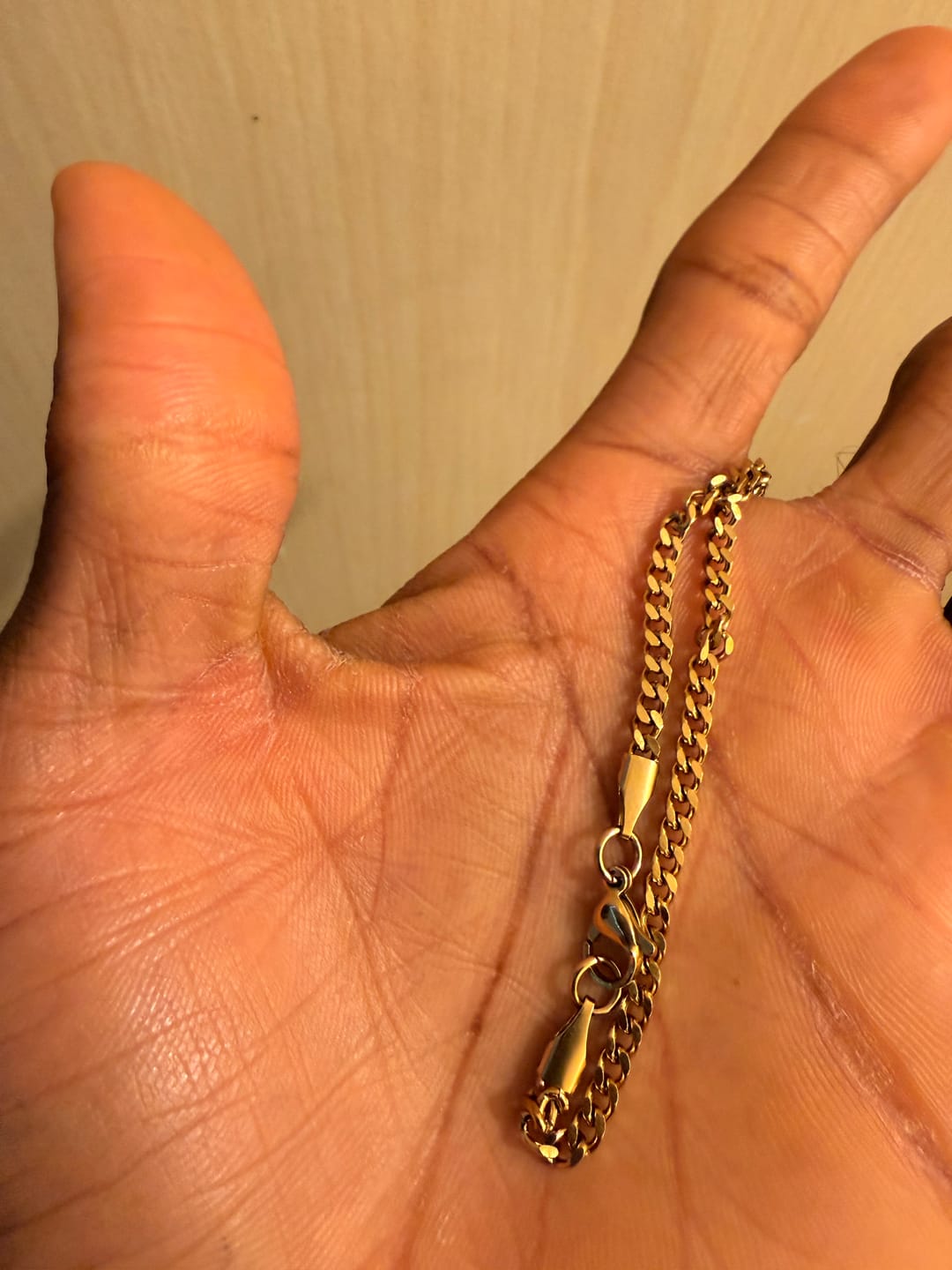 Customer photo review of 3mm Cuban Bracelet - Gold