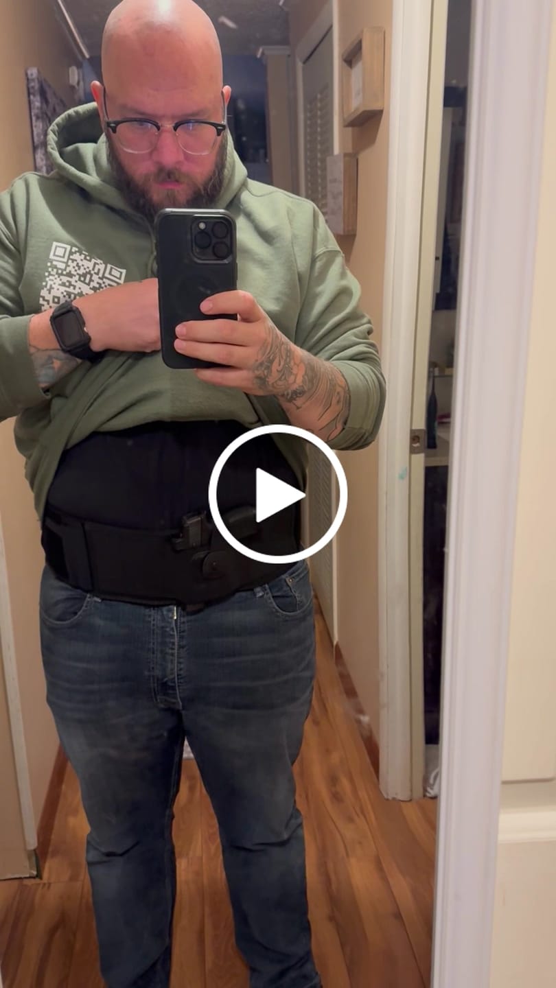 Customer video review of BravoBelt Laser Fit Edition - Belly Band Holster for Concealed Carry | Compatible with Red Dot, Lasers & Tactical TLR Light Systems -Unisex (Black)