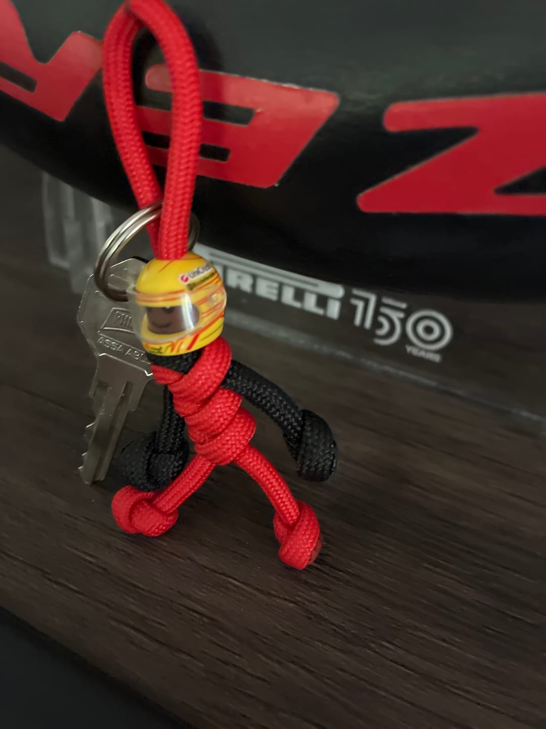 Customer photo review of LH FER 2025 Racing Paracord Buddy Keychain