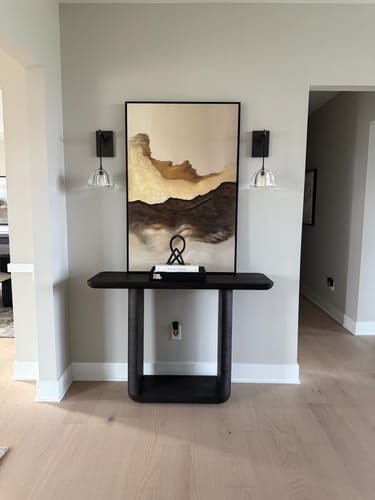 Customer photo review of Earthbound Elegance - Neutral Toned Abstract Ocean Art