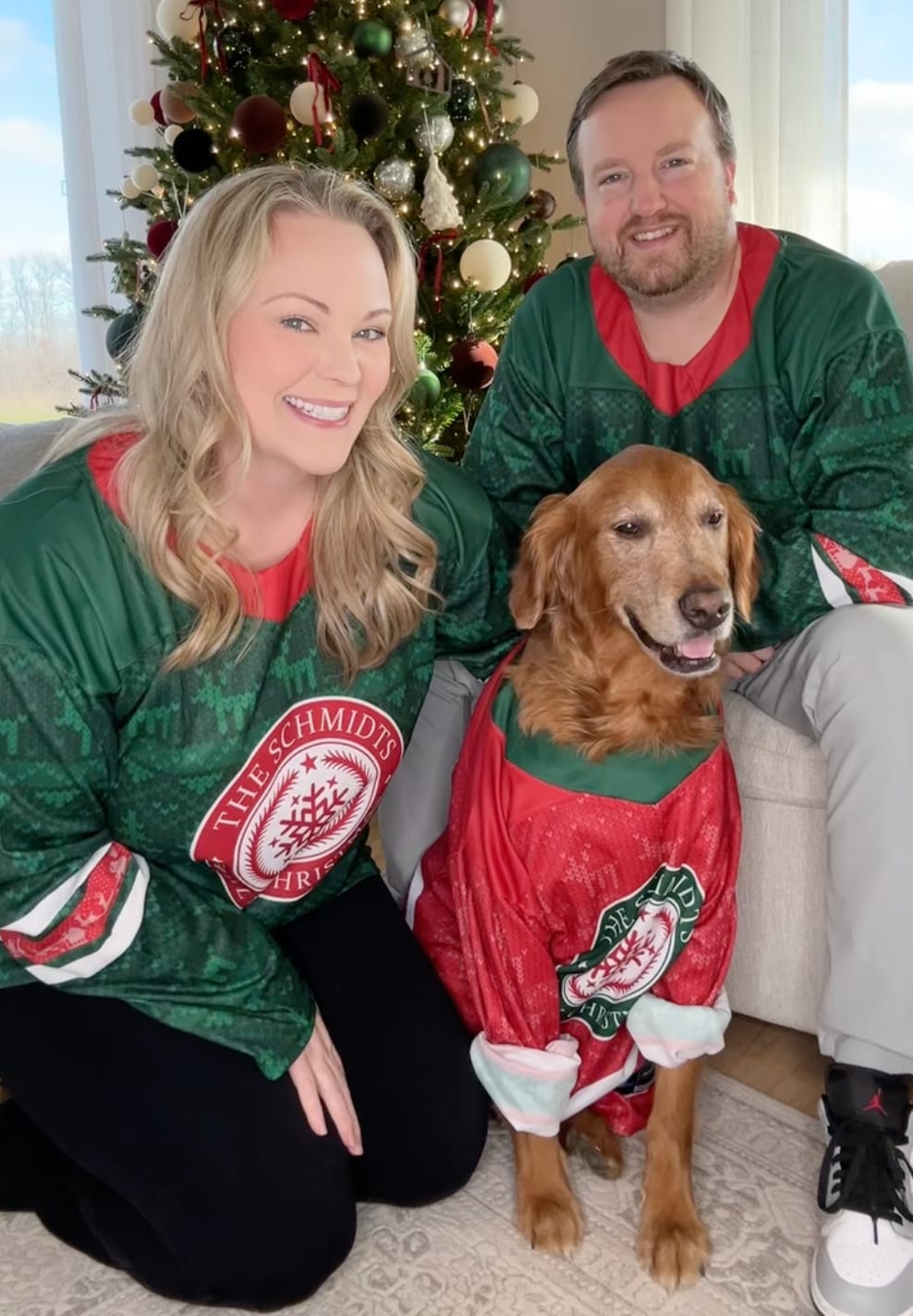 Customer photo review of Family Christmas Custom Hockey Jersey