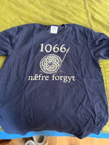 Customer photo review of Hastings 1066 Never Forget in Old English Unisex Lightweight T-Shirt
