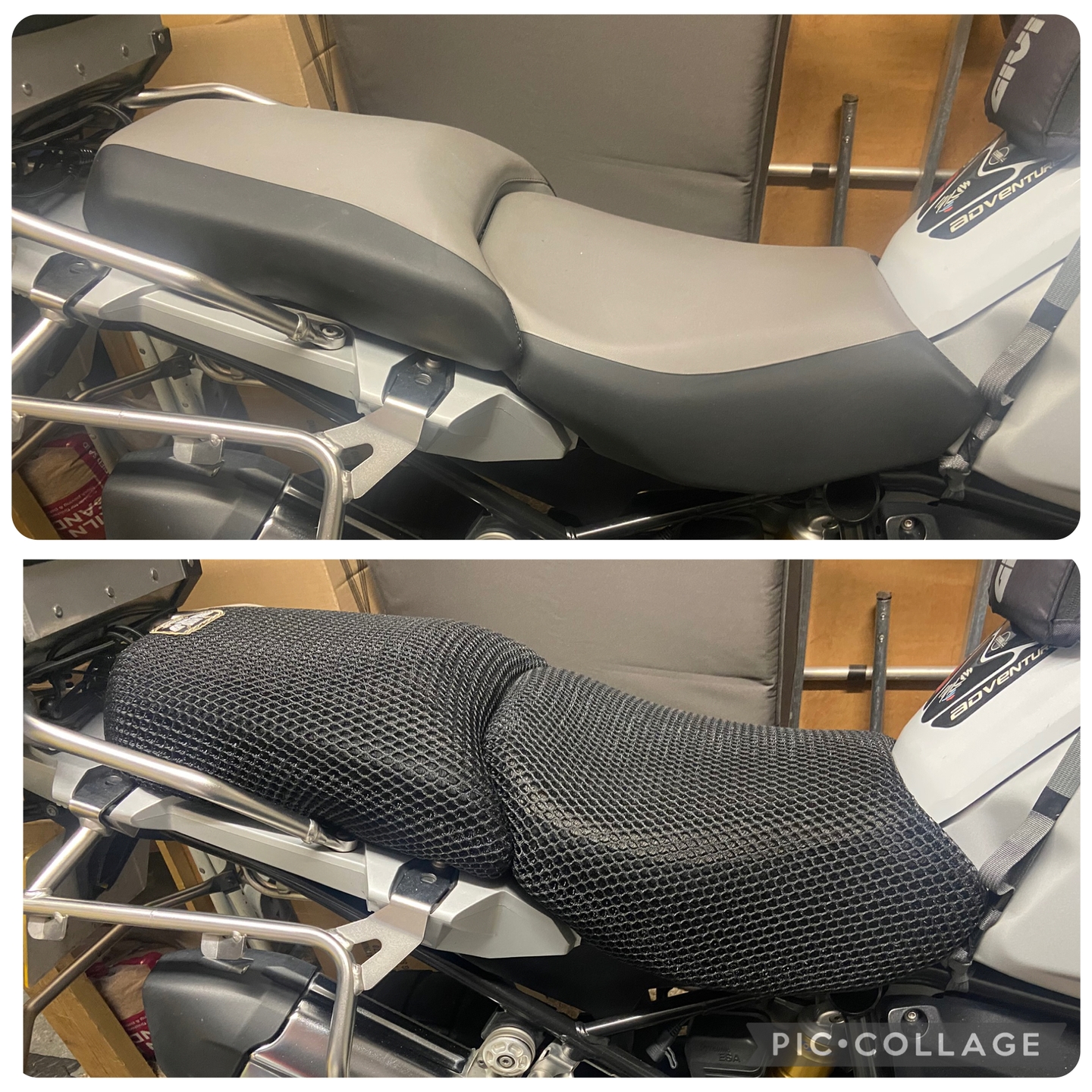 Wind Rider mesh seat cover on a BMW R 1200 GS Adventure