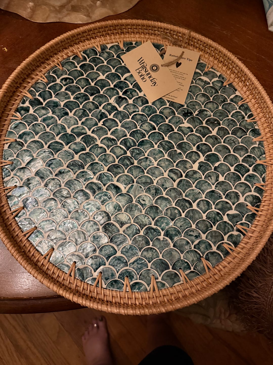 Customer photo review of Sirena Large Rattan Tray