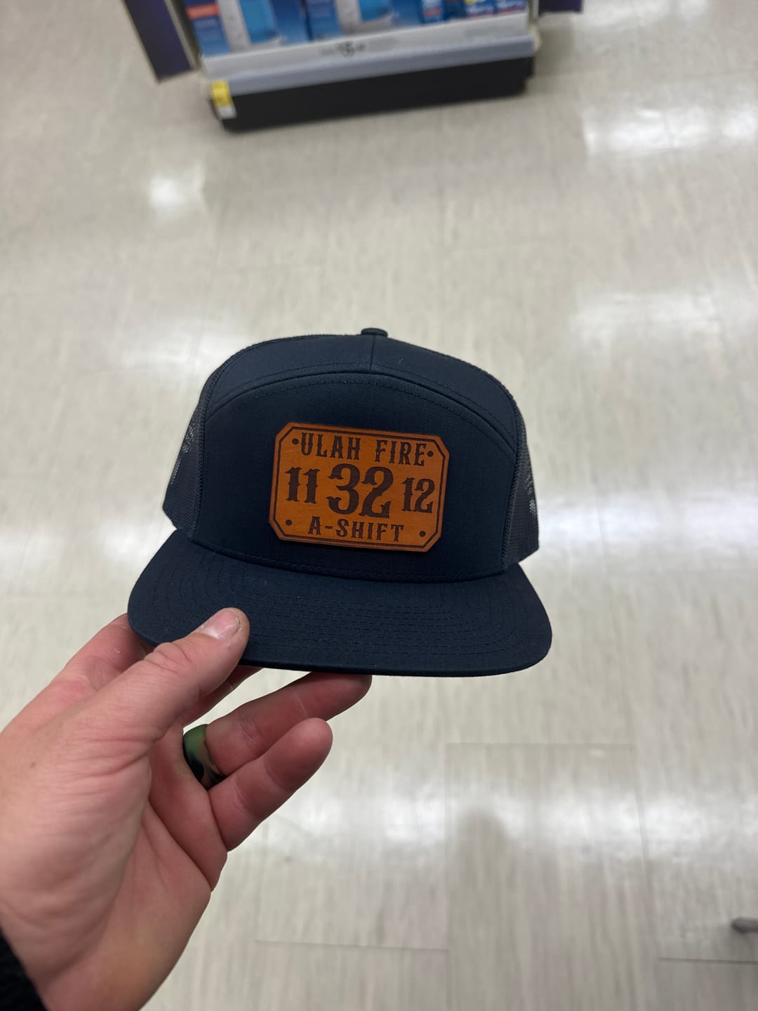 Customer photo review of Passport Leather Patch Hat