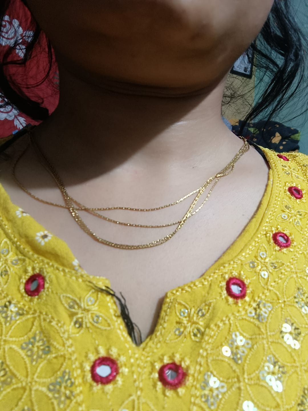 Customer photo review of Golden Layered Choker