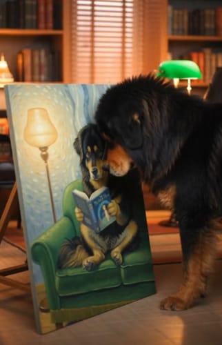 Customer photo review of Artzuzu Custom Portrait For Pets - Little Reader