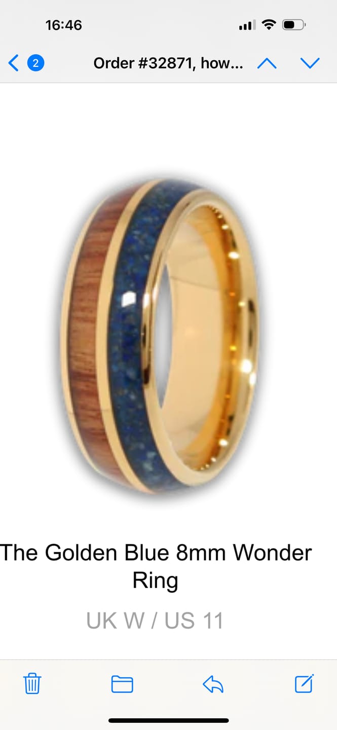 Customer photo review of The Golden Blue 8mm Wonder Ring