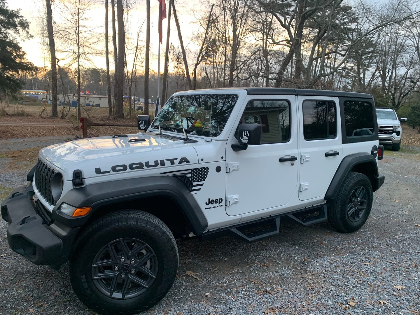 Customer photo review of Premium Black Flag Hood Lettering | Set of 2