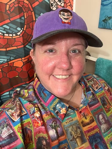 Customer photo review of Goosebumps "Book Fair Nightmare" – KUNUFLEX Short Sleeve Shirt