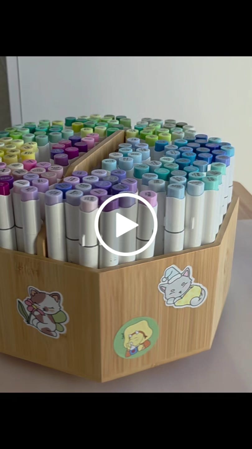 Customer video review of Ohuhu 360° Bamboo Rotating Marker Organizer