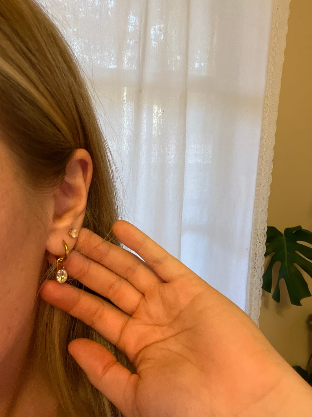 Customer photo review of Diamond Lock Earrings (Bundle)