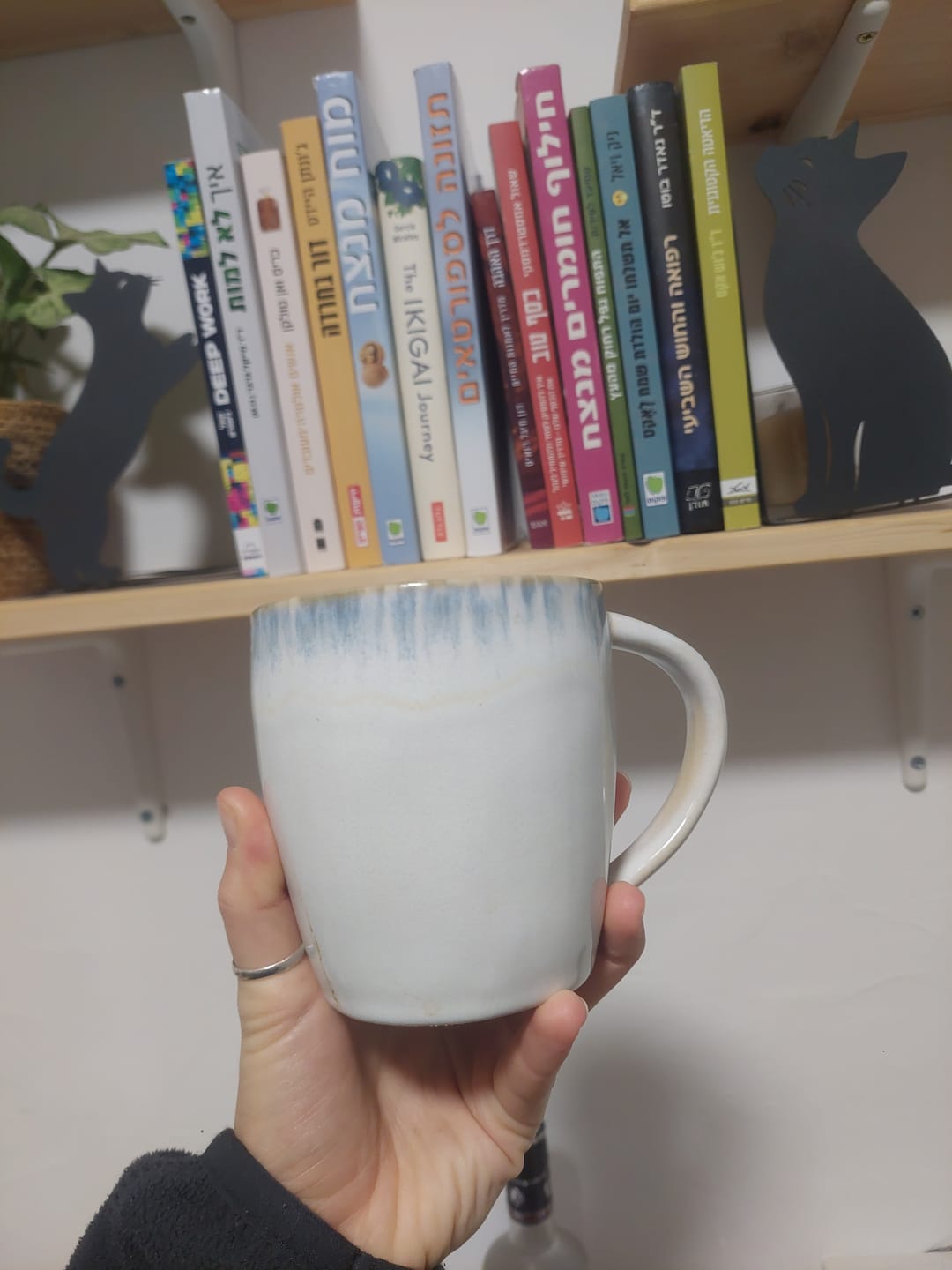 Customer photo review of מאג עם ידית | כחול לבן