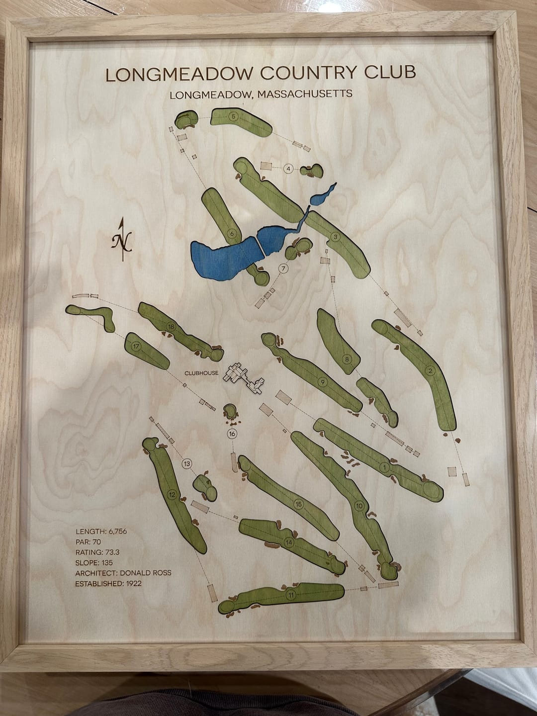 Customer photo review of Custom 3D Wood Golf Course Map