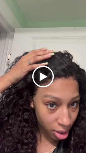 Customer video review of CurlyMe 360 Lace Fit Wear Go Pre-Bleached Water Wave Human Hair Glueless Wig Pre-Plucked