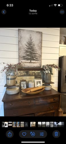Customer photo review of Vintage Pine Tree Christmas Wall Art III