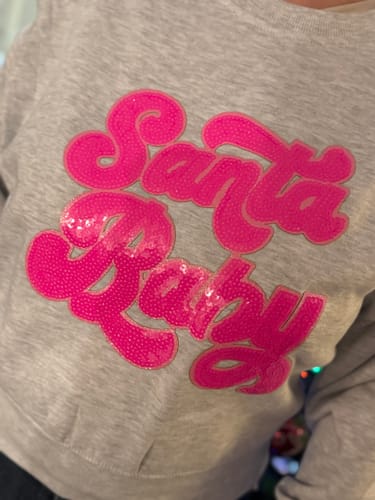 Customer photo review of Hot Pink Santa Baby Sequin Patch